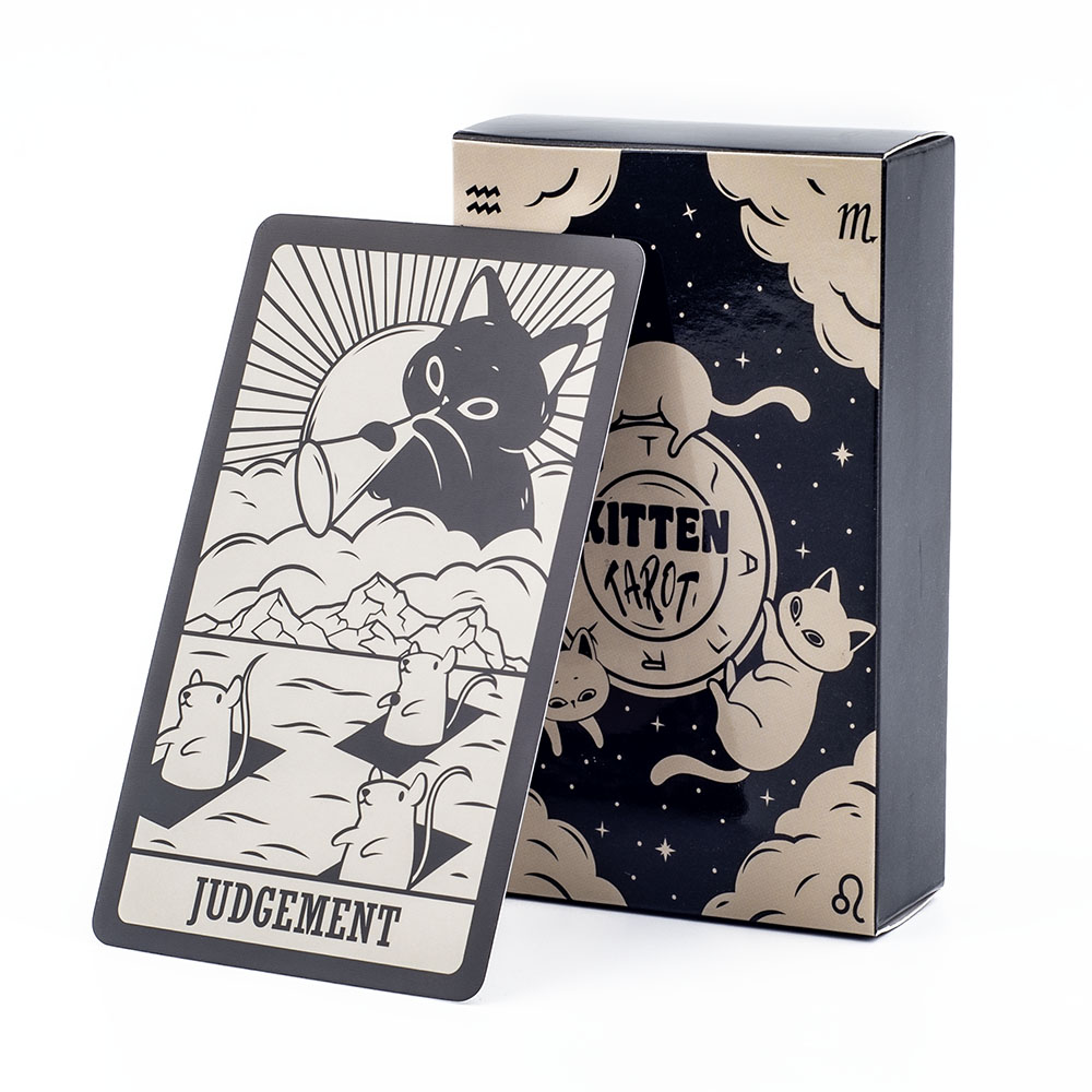 Tarot Deck With Guidebook - نسخة التاروت الهريرة بالأبيض والأسود للمبتدئين
