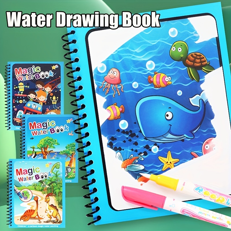 Reusable Water Magic Coloring Book - كتاب سحري رسم مائي ألعاب مونتيسوري