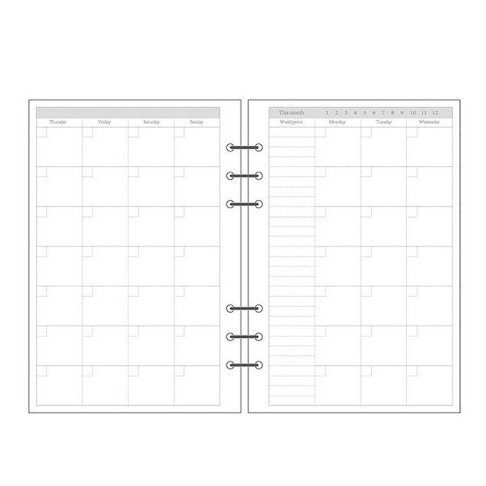 A5 Spiral Dotted Grid Notebook - دفتر تخطيط يومي شبكي 45 ورقة،
