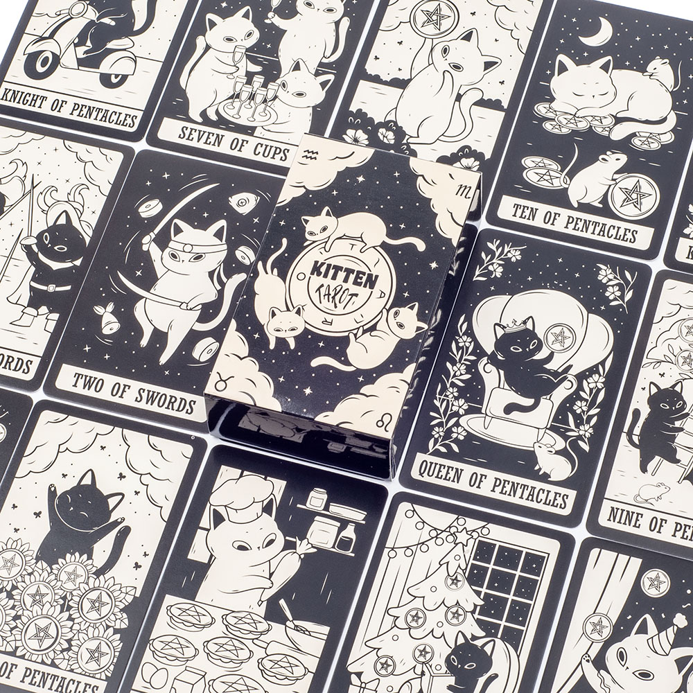نسخة التاروت الهريرة بالأبيض و - مراجعة Tarot Deck With Guidebook وسعره