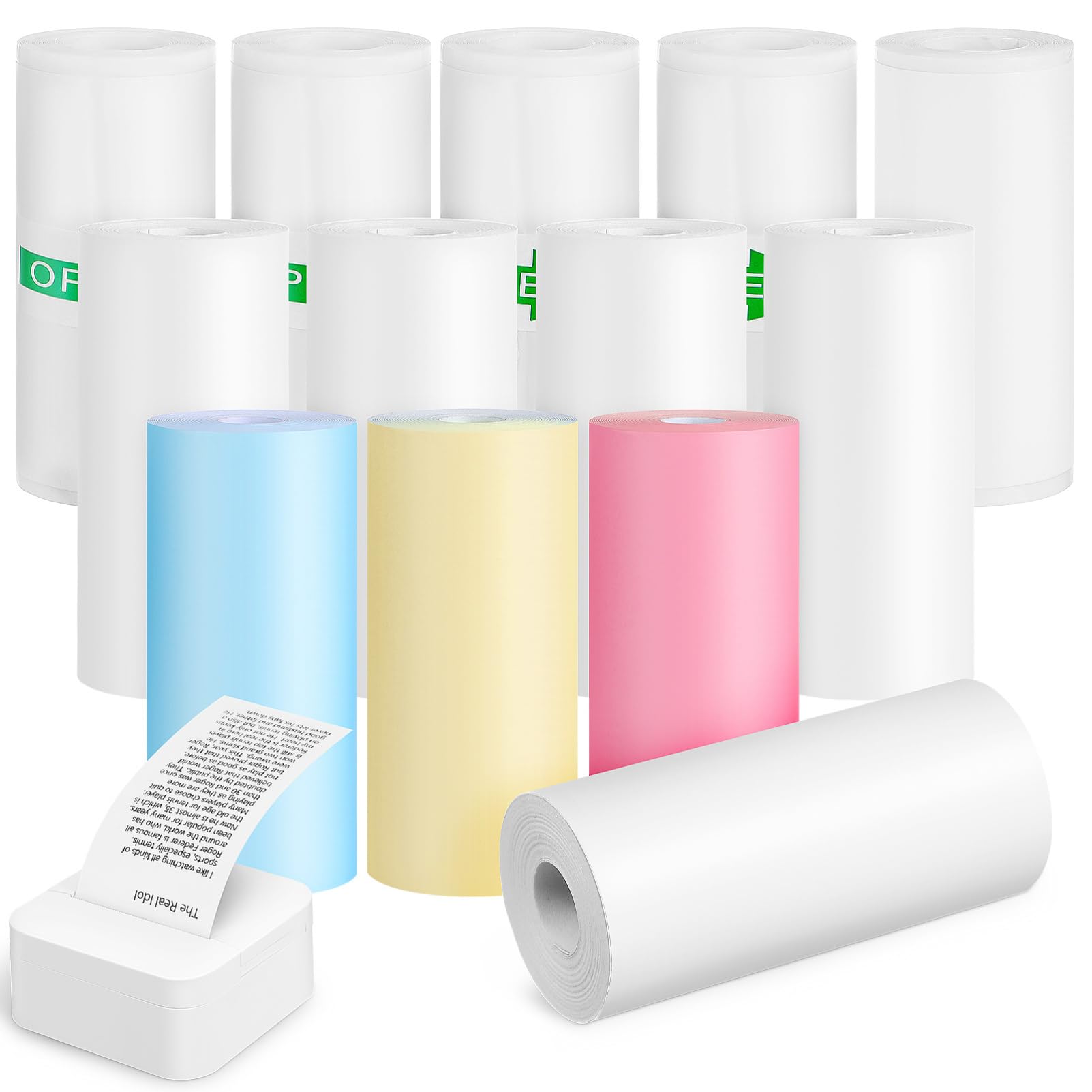 ورق طابعة حرارية صغيرة، 13 لفة - مراجعة Mini Pocket Thermal Printer Paper Roll وسعره