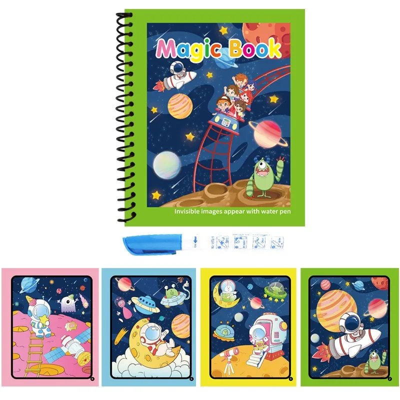 1 قطعة كتاب الماء السحري القاب - مراجعة Reusable Water Magic Coloring Book وسعره