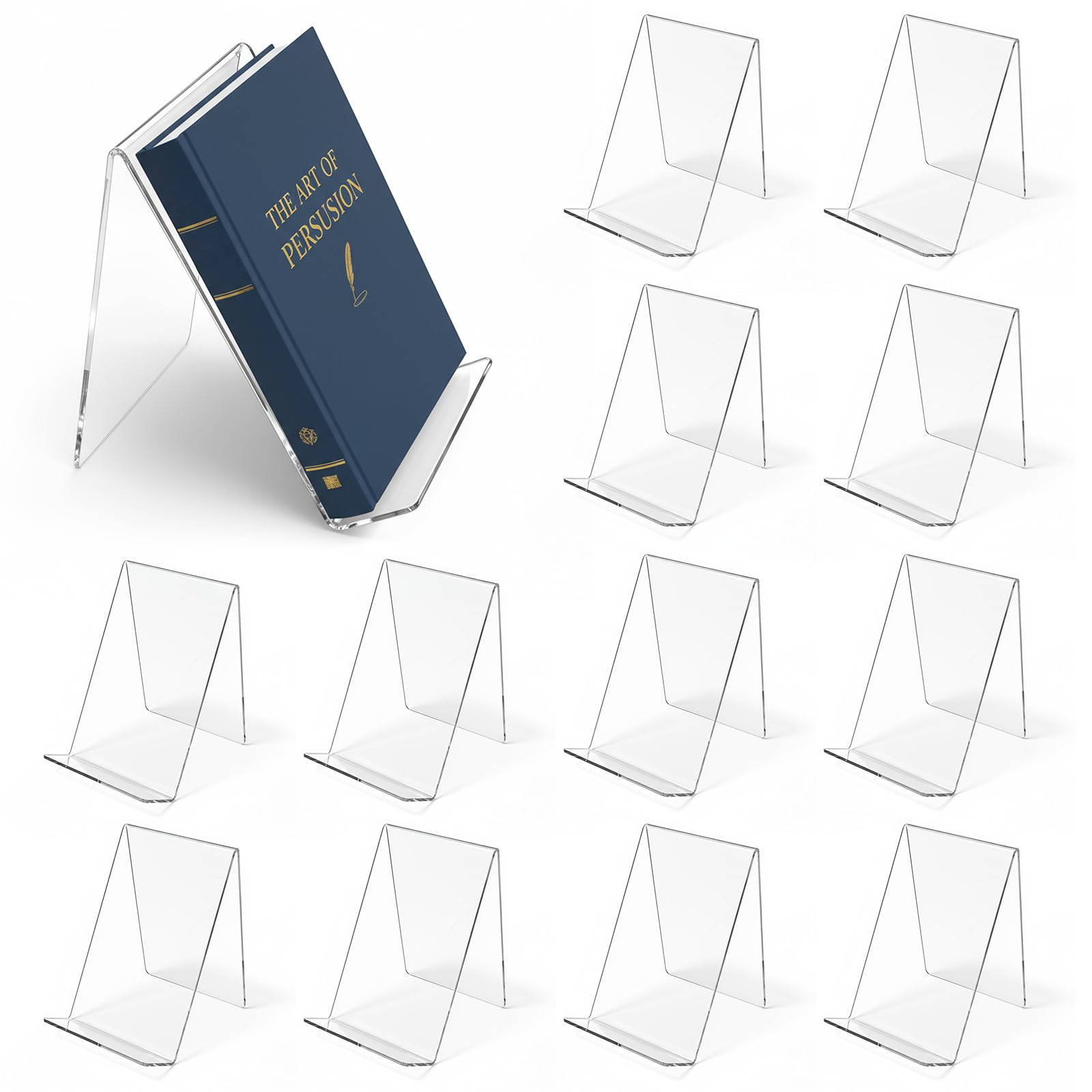 حامل كتب أكريليك شفاف، 12 قطعة - مراجعة Clear Acrylic Book Stand Holder وسعره